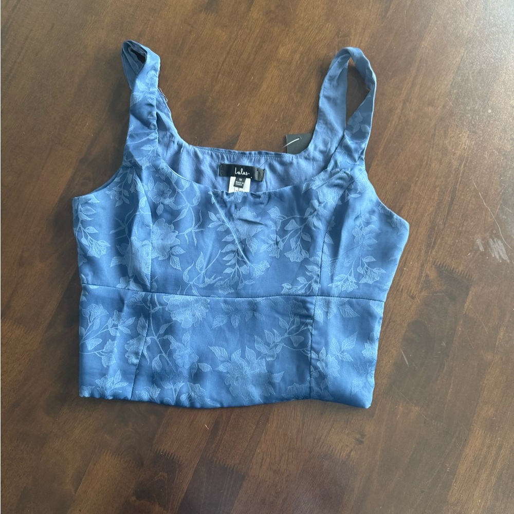 Lulu's Elegant Blue Floral Camisole